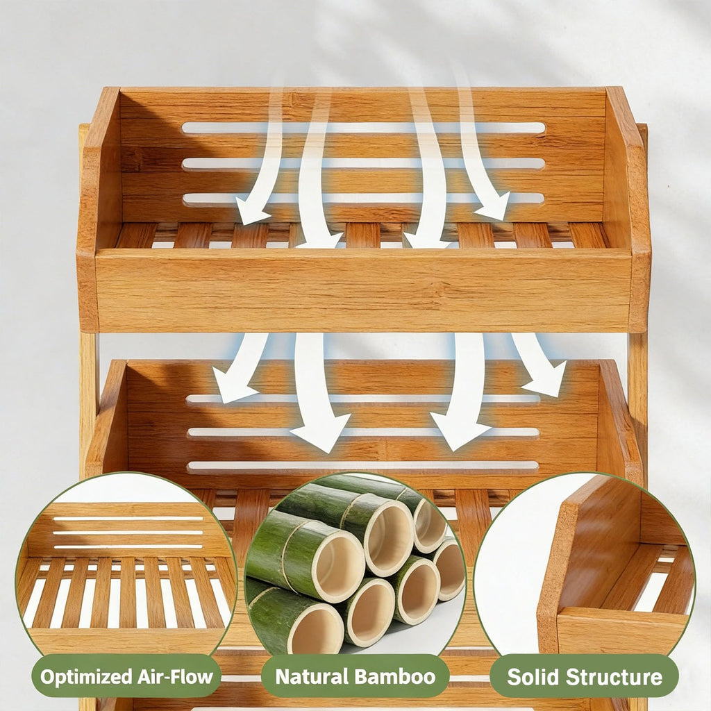 3-Tier Bamboo Fruit & Vegetable Basket Organizer N754