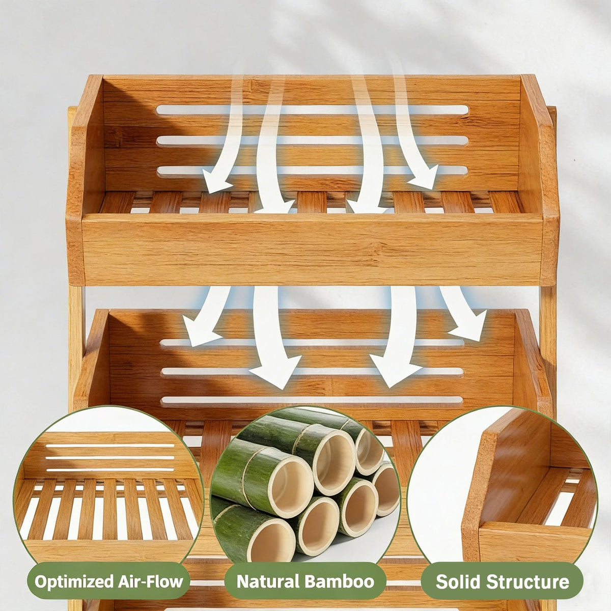 3-Tier Bamboo Fruit & Vegetable Basket Organizer N754