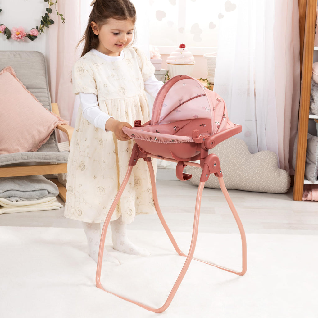 Pink Convertible Doll Highchair Swing Bed Car Seat F446