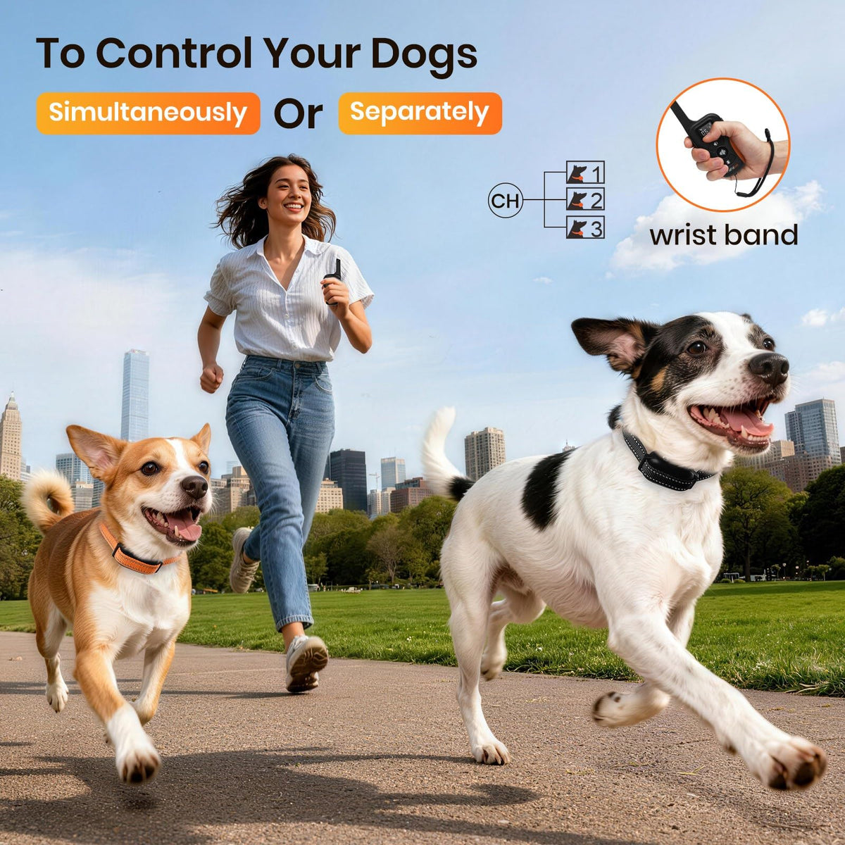 Vibration Collar with Controller for 2 Dogs, 3300ft Waterproof E703