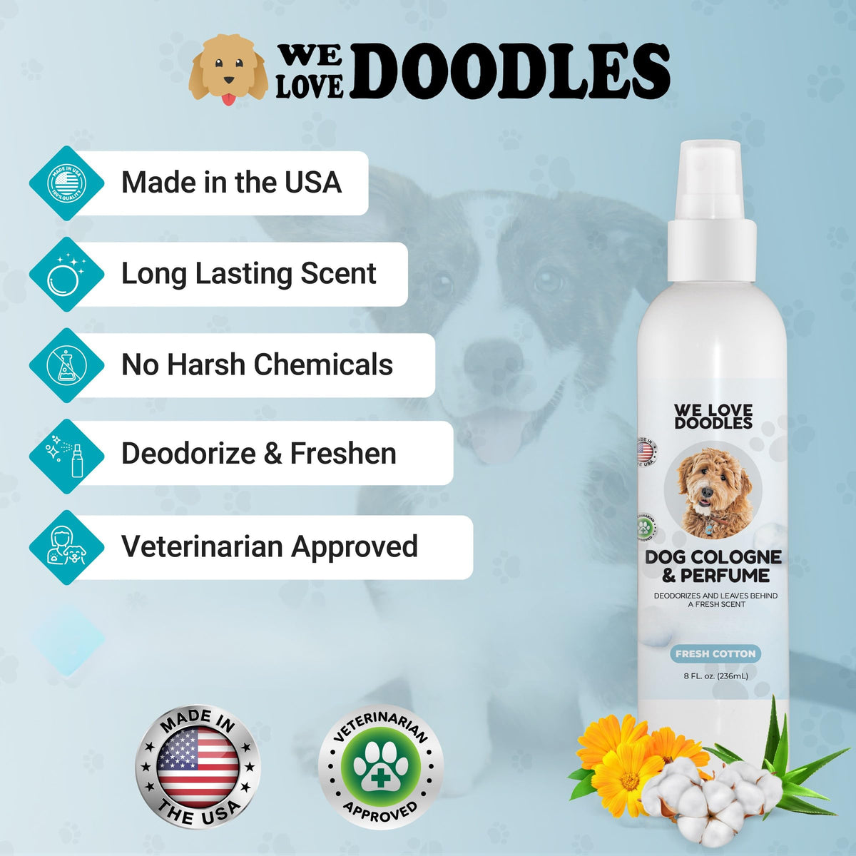 Dog Cologne & Perfume and Large Slicker Brush Bundle F301341