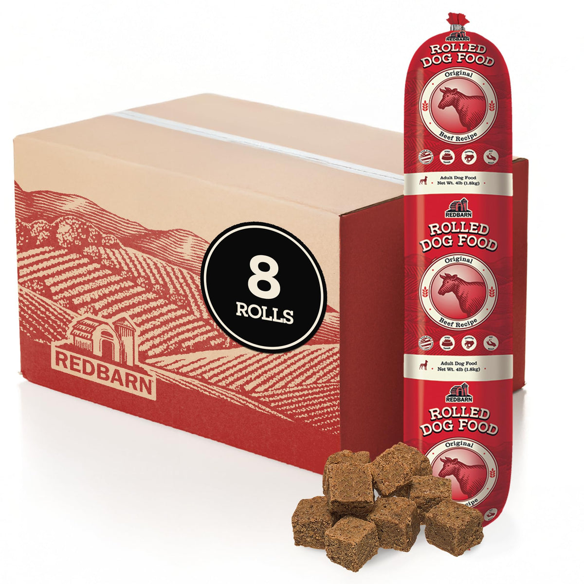 Semi-Moist Rolled Dog Food Beef Recipe 4lb 8 Rolls T8200