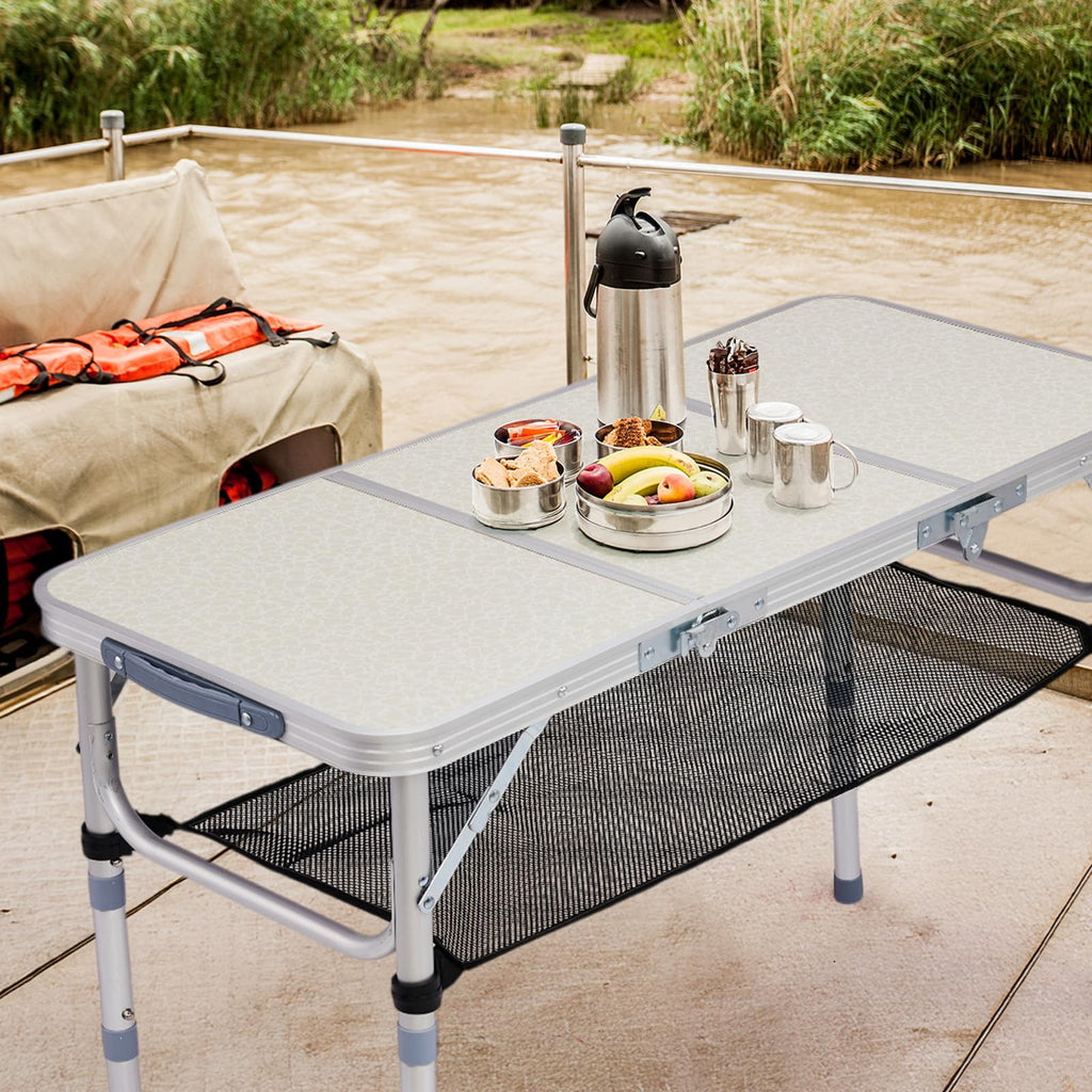 3ft Adjustable Height Aluminum Folding Camping Table X979