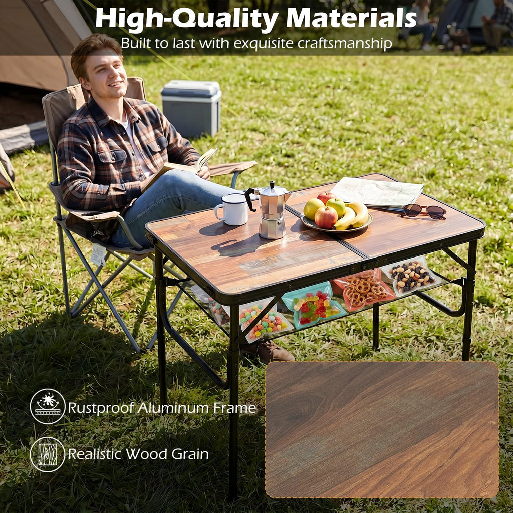 3 FT Portable Aluminum Folding Camping Table with Carry Handle P8107