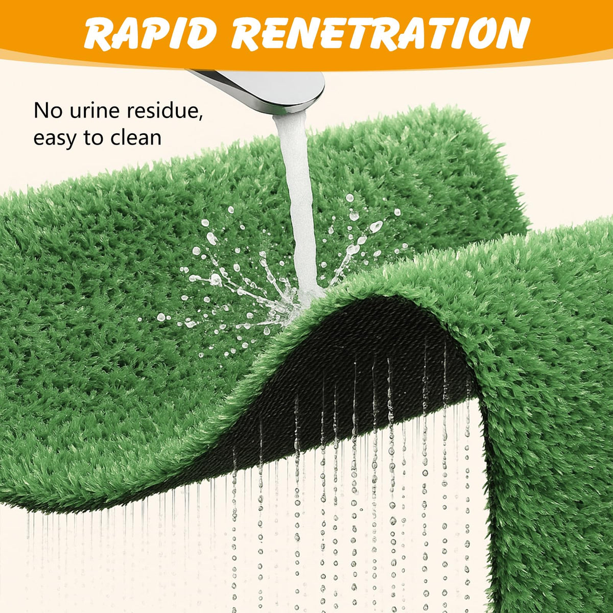 Dog Grass Pad with Tray, 35 x 23 in, 2 Replacement Turf Pads A333803