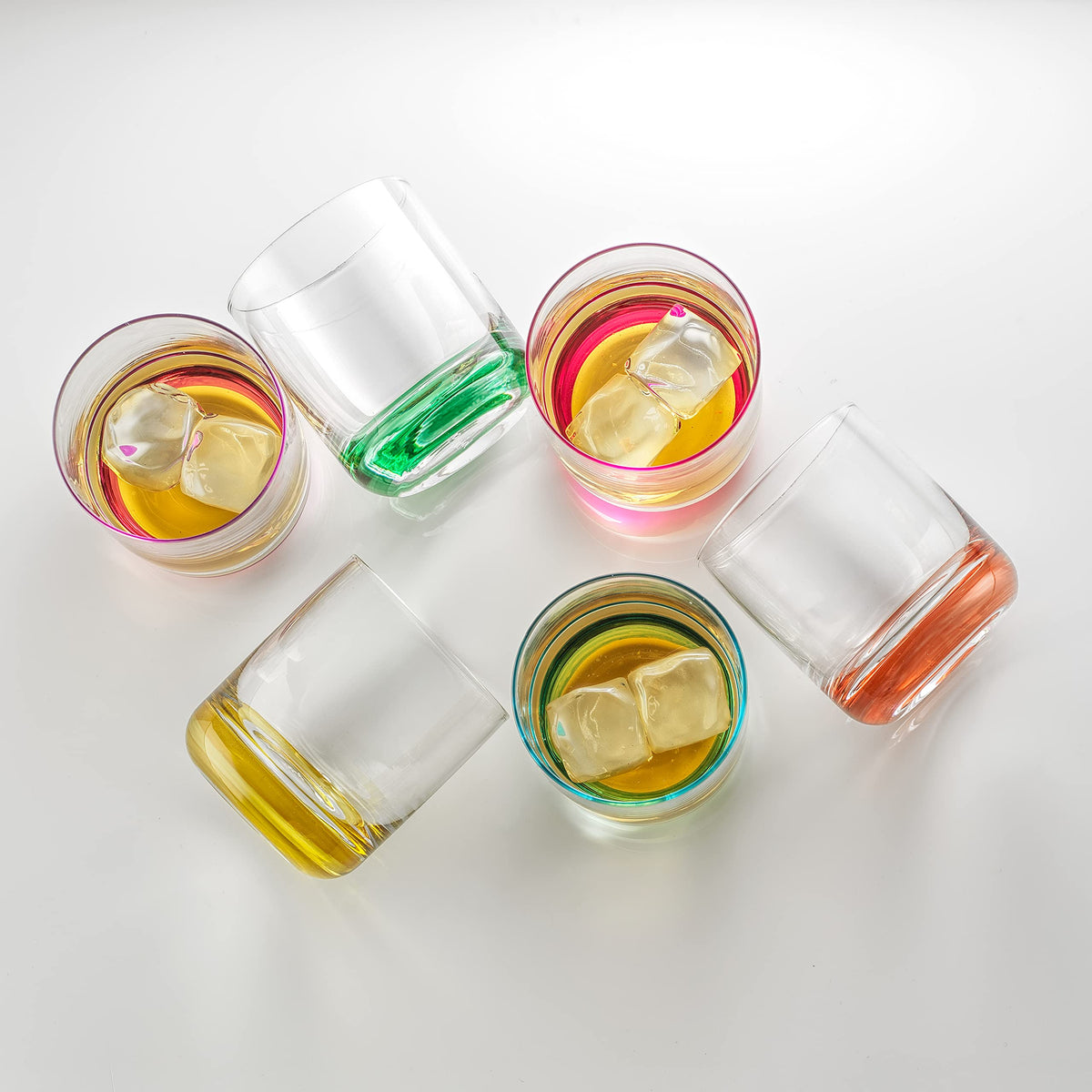 Colorful Whiskey Glasses Set of 6 V6335