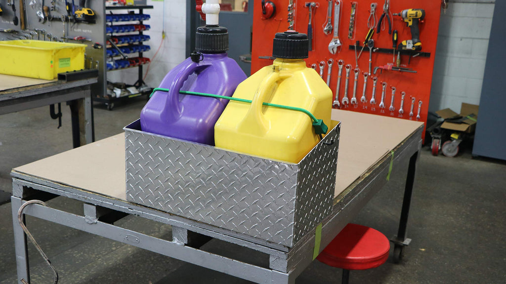 Heavy Duty Dual Gas Can Holder with Base for 5 Gallon Jugs H638197