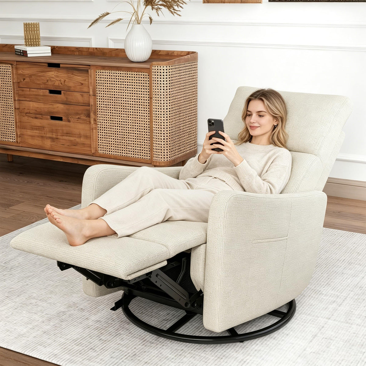 Power Swivel Recliner Chair with USB Charging Port W67077