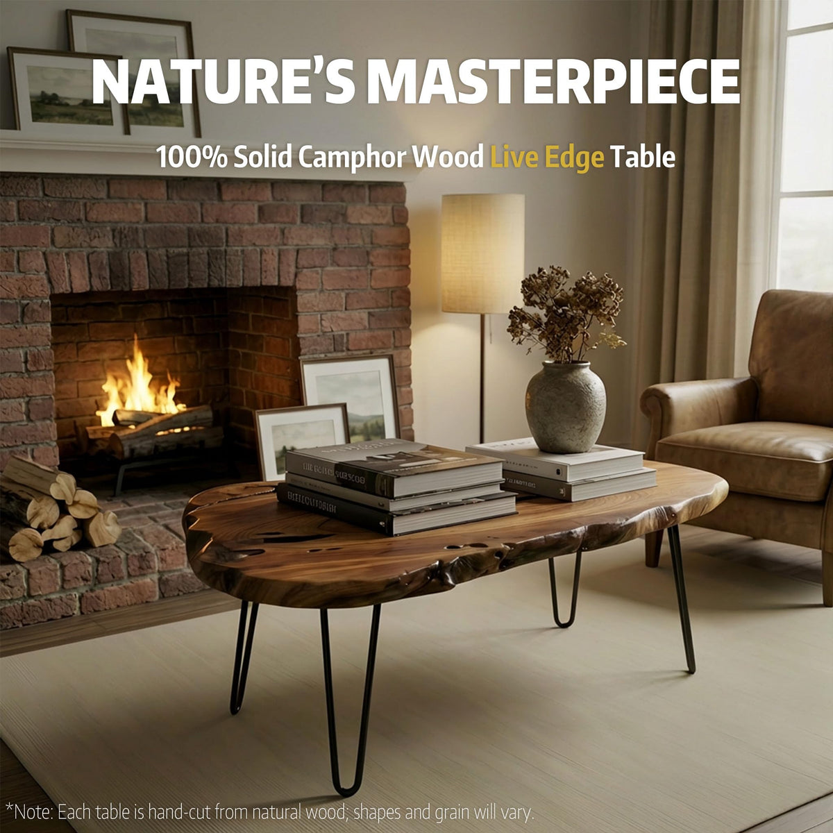 Live Edge Natural Wood Coffee Table T318315
