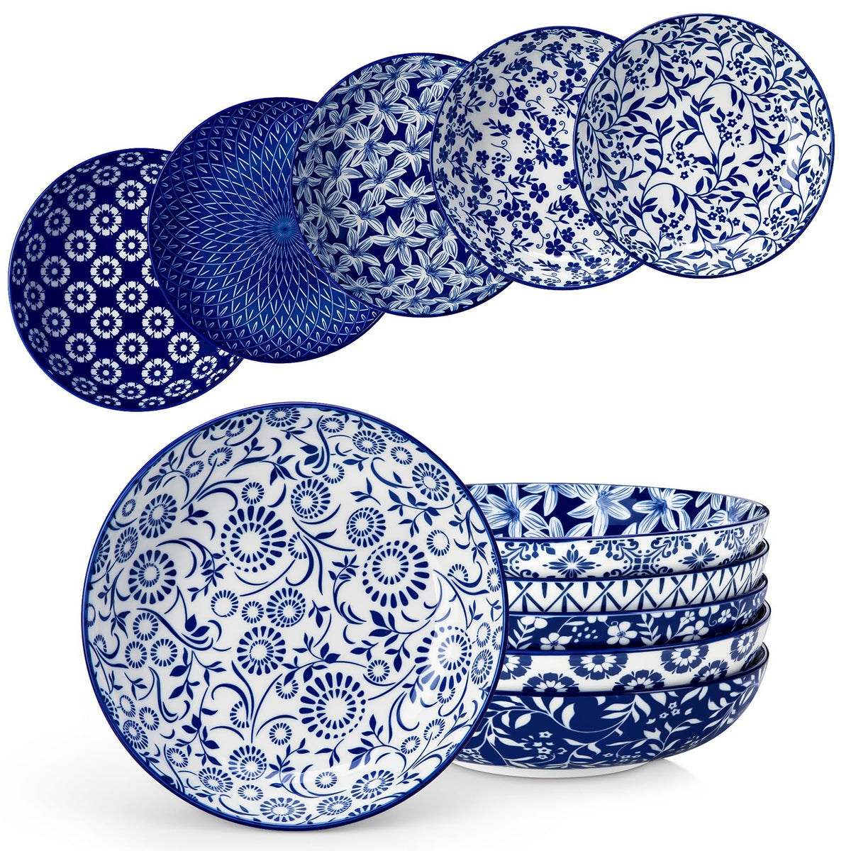 12-Piece Porcelain Pasta Bowls and Espresso Cups Set U3495