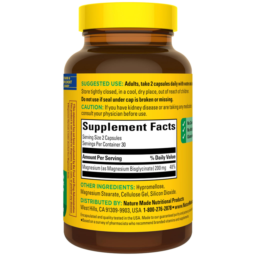 Magnesium Glycinate 200 mg 60 Capsules L303365