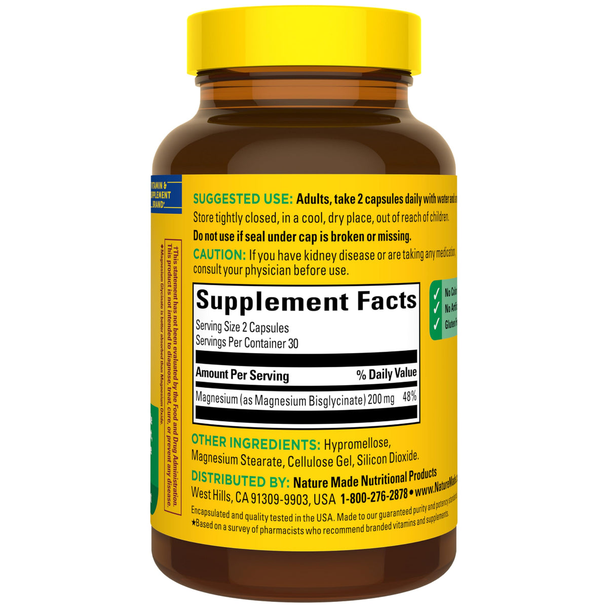 Magnesium Glycinate 200 mg 60 Capsules L303365
