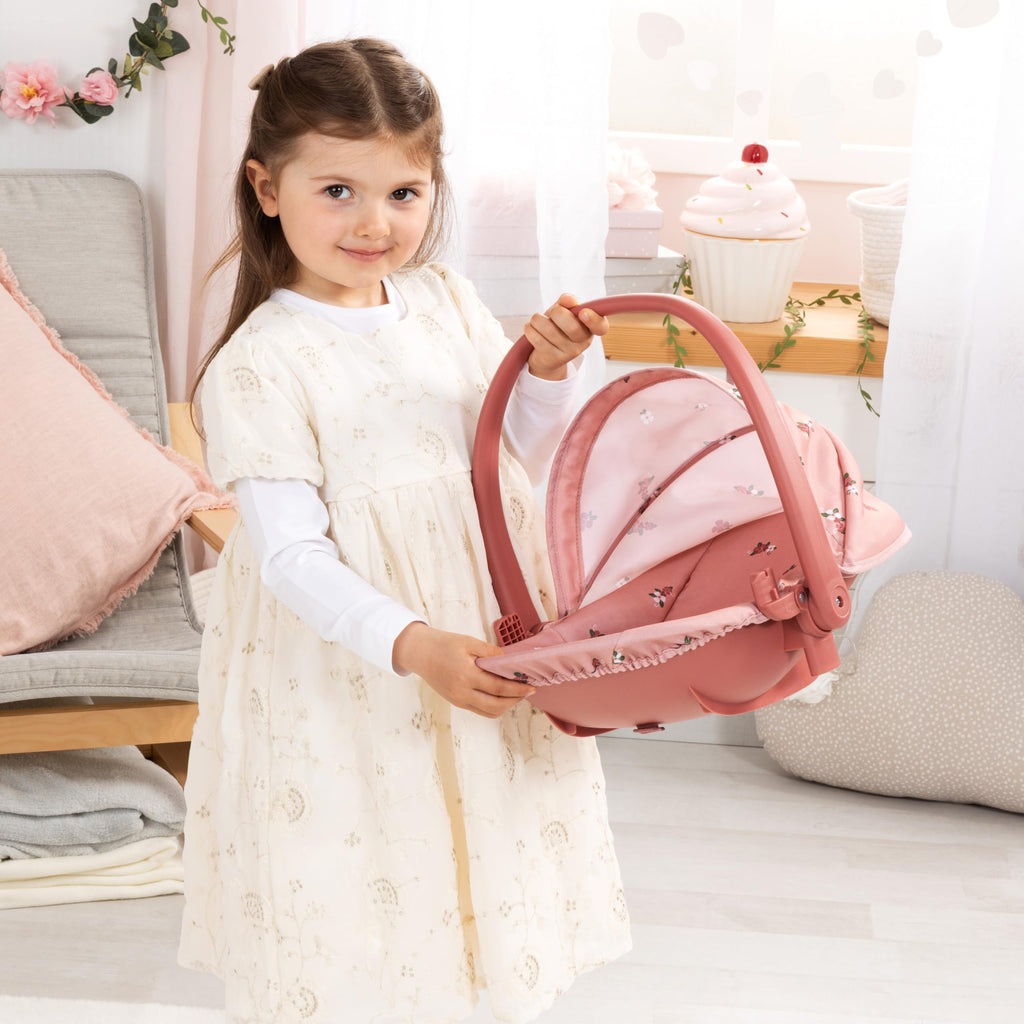 Pink Convertible Doll Highchair Swing Bed Car Seat F446