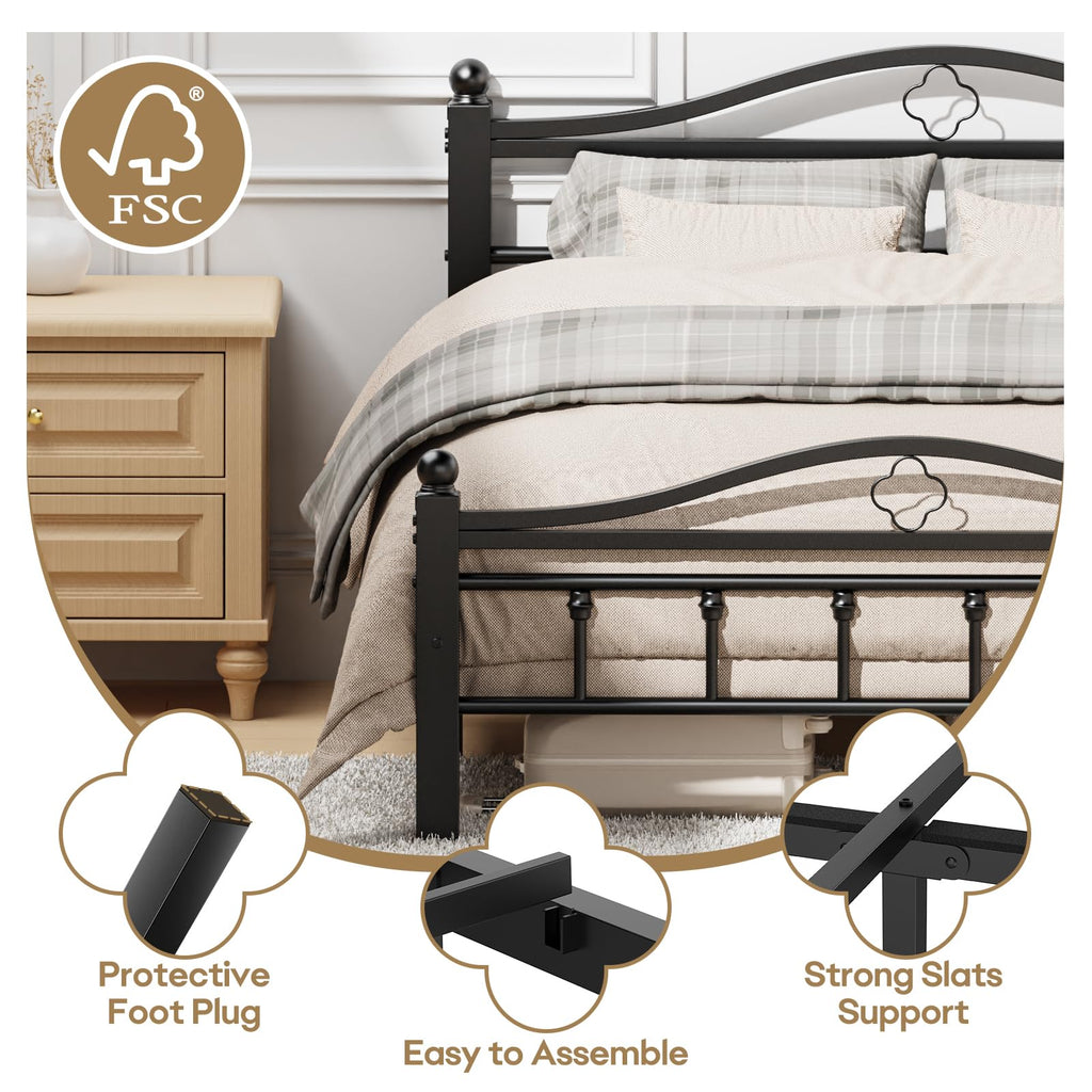 Full Size Bed Frame with Headboard T558