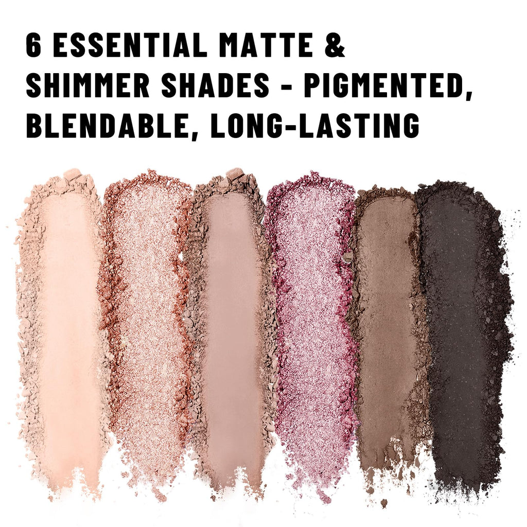 6-Color Matte and Shimmer Eyeshadow Palette with Brush U11355