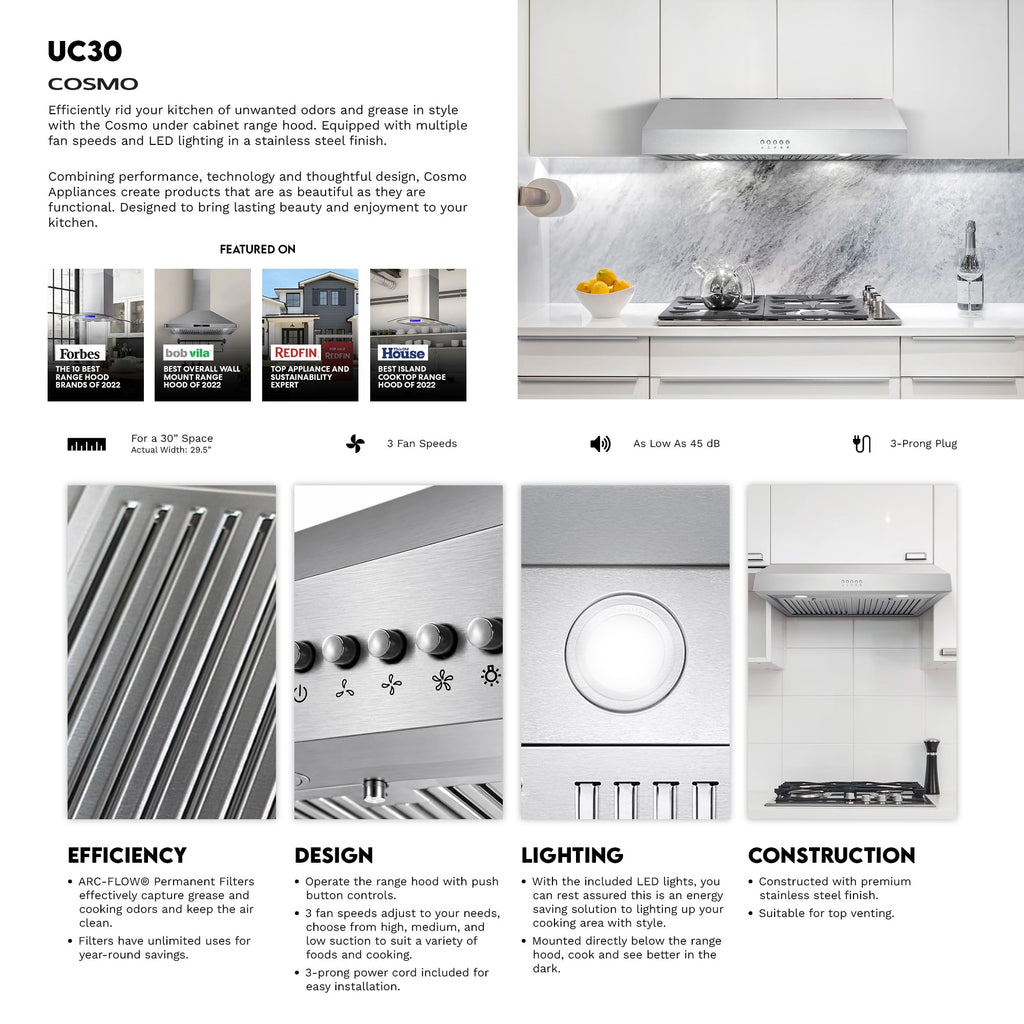 29.5 in. Ducted Under Cabinet Range Hood E98683