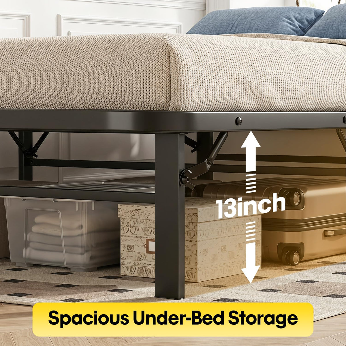Twin Metal Bed Frame with 6 Legs I421