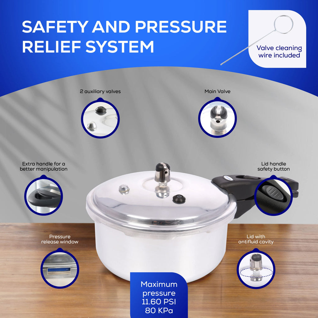3.7 Quart Aluminum Stovetop Pressure Cooker M482