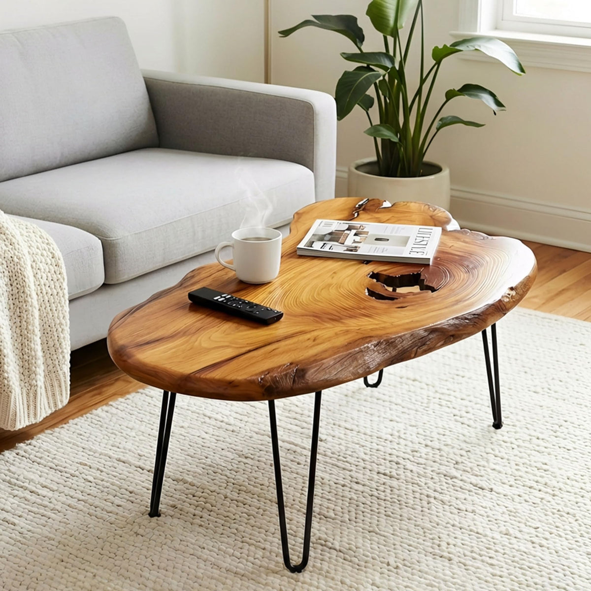 Live Edge Natural Wood Coffee Table T318315