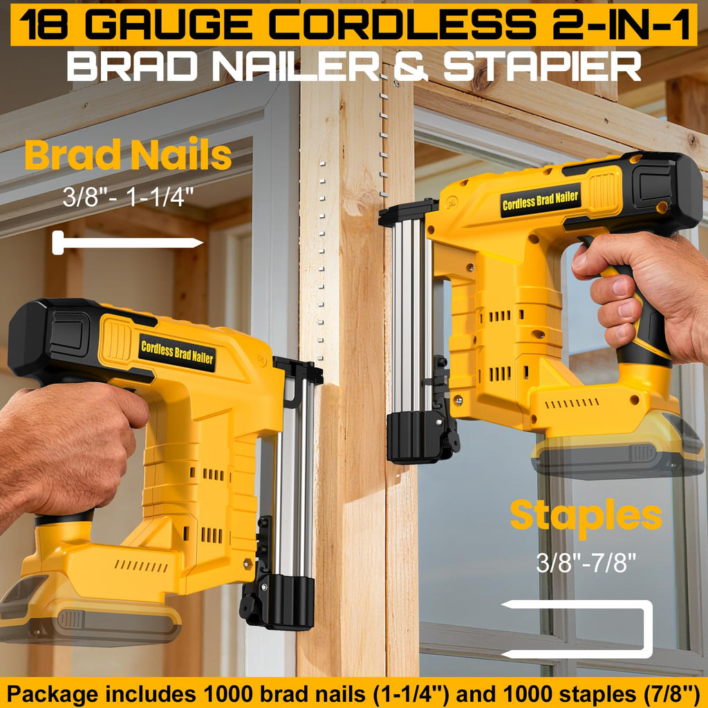2-in-1 Cordless Brad Nailer & Staple Gun F62060