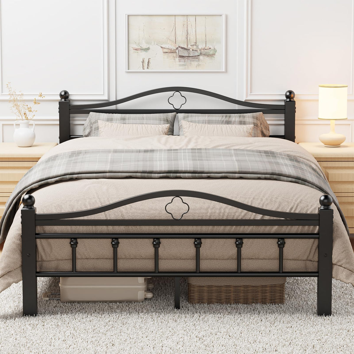Full Size Bed Frame with Headboard T558