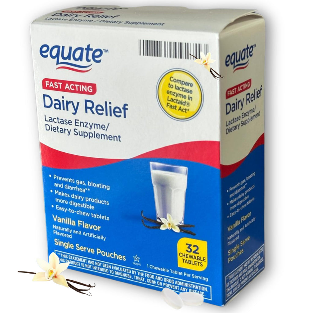 Vanilla Flavor 32 Chewable Tablets Lactase Enzyme I325640