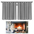Fireplace Mesh Screen Curtain Kit with Adjustable Rod and Panels 19" H × 24" W Black Matte K573