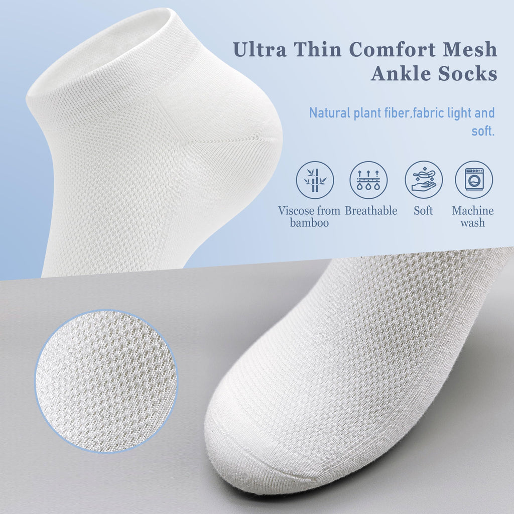 Viscose Bamboo Mesh Ankle Socks 5 Pairs Y667