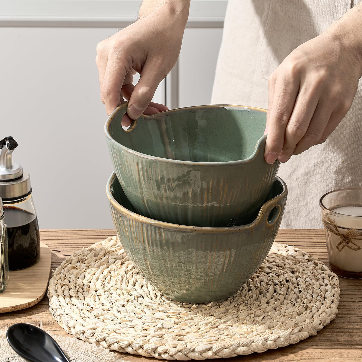 7 Inch Ceramic Ramen Bowl Set of 2 P74276