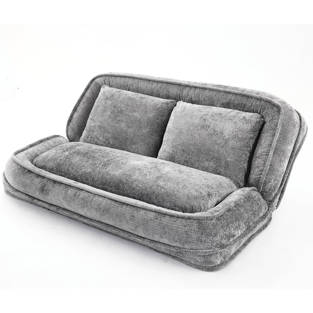 Light Gray Folding Floor Sofa Bed S655663